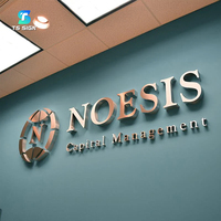 Papan Nama 3D Huruf Timbul Logam Custom untuk Resepsionis Kantor, Logo Bisnis, Papan Nama Salon dari Akrilik Cermin Brushed Laser Cut Tanpa Lampu