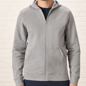 Sweat à capuche zippé en molleton biologique, sweat-shirt à fermeture éclair intégrale pour homme, sweat-shirt en coton pur, veste à capuche pour homme, sweat-shirt à capuche personnalisé - Product Image 4