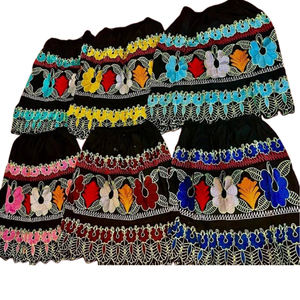 Elegante plisado estilo Vintage cintura Natural de talla grande verano 100% algodón ecológico Patchwork Hawaii polinesio diseño Floral - Product Image 2