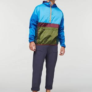 2024 vestes coupe-vent à capuche demi-fermeture éclair pour hommes de haute qualité imperméable et grande taille manches courtes Design personnalisé - Product Image 2