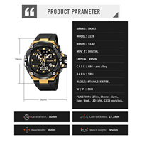 Montre sport numérique analogique multifonctionnelle de luxe pour homme SKMEI 2119, résistante à l'eau, avec alarme, boîtier en ABS et bracelet en plastique