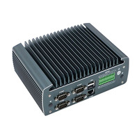 Komputer Mini Industri Partaker Generasi ke-12 J6412 Quad Core Tanpa Kipas untuk Instalasi Rel dengan 3*Intel I226-V 2.5G Lan