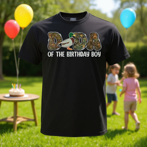 เสื้อยืดครอบครัววันเกิดครบรอบ 1 ปีของ One Lucky Duck เสื้อยืดโปรโมชั่น Dada of the Birthday Boy - Product Image 3