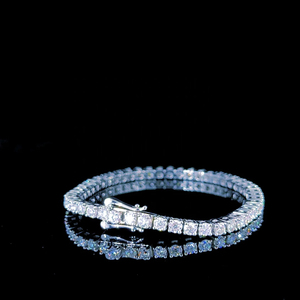 Pulsera de eslabones de tenis de oro blanco de 14K de lujo, Diamante creado en laboratorio, estilo Hip Hop, regalo elegante para hombres y mujeres - Product Image 4