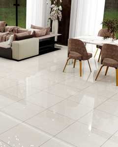 กระเบื้องปูพื้นพอร์ซเลนลายหินอ่อนสีเบจหรูหรา ขนาด 600x600 มม. ผิวมันเงา สไตล์โมเดิร์น สำหรับปูพื้นห้องนั่งเล่น โรงแรม และที่พักอาศัย - Product Image 1