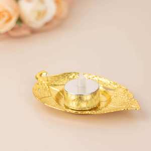 Soporte votivo de metal con acabado en tono dorado para mesa de salón o fiesta de boda decoración festiva iluminación de acento - Product Image 5