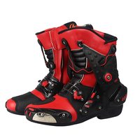 Bottes de course de moto d'extérieur Chaussures de motocross pour hommes Bottes en cuir imperméables pour motards
