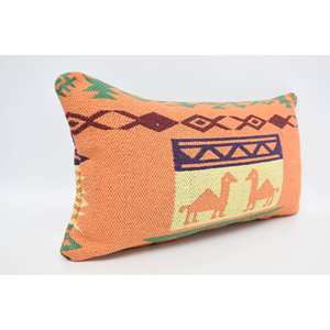 หมอนผ้าขนแกะสีส้ม12X24นิ้วเบาะสไตล์ชาติพันธุ์วินเทจลวดลายเรขาคณิตเป็นมิตรกับสิ่งแวดล้อมไม่ลื่นถอดซักได้ - Product Image 3