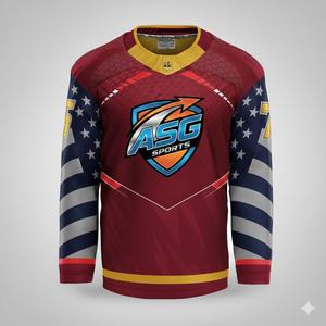 Conjunto de Uniforme de Hockey Personalizado, Camisetas de Hockey sobre Hielo Sublimadas, 100% Poliéster Transpirable, Logotipo Frontal, Servicio OEM - Product Image 5