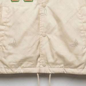 Chaqueta Varsity Retro con Parche de Chenilla con Logotipo Personalizado, Chaqueta Cortavientos con Botones a Presión, Ropa Urbana Impermeable de Nailon al por Mayor - Product Image 5