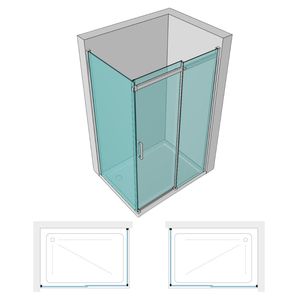 Box doccia x cristallo 6 mm cromato 90 cm regolabile 1 lato fisso Calla LF116 per piccoli spazi - Product Image 2
