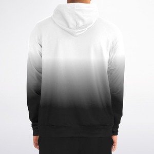 Sweat à capuche dégradé imprimé sur mesure de haute qualité avec contraste de couleurs bleu et blanc pour l'hiver - Product Image 3