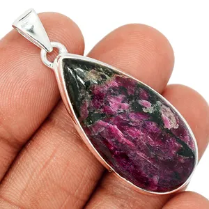 Moda romantik nişan takı Gemstone ex taş AA + CZ Eudialyte hindistan toptan 925 gümüş takı seti