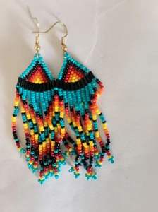 ต่างหูลูกปัดแบบห้อยสไตล์ชนเผ่าทำด้วยมือเครื่องประดับลูกปัดหลากสีแฟชั่นงานปาร์ตี้ต่างหูแบบห้อยดีไซน์รูปทรงคู่รัก - Product Image 5