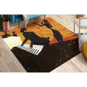 Tapis en chenille pour musiciens de jazz : Décoration colorée pour salle de musique, tapis imprimé, tapis à poils doux - Product Image 4