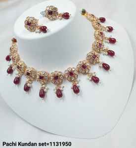 <b>INDIAN</b> TRADITIONAL and FASHIONABLE COPPER JEWELLERY BRIDAL WEDDING JEWELLERY <b>SET</b> for WOMEN EARRINGS and NECKLACE <b>SET</b> - Product Image 1