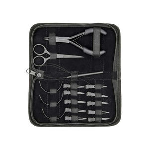 Kit de herramientas de extensión de pelo de acero de alta calidad de 16 piezas atadas a mano con alicates tijera marcado Chip Loop todo incluido en bolsa conveniente - Product Image 2