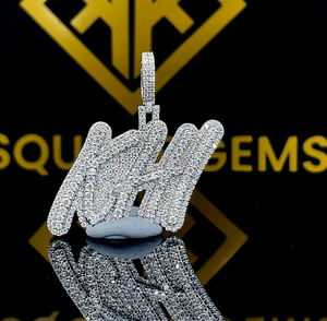 Colgante de Hip Hop con letra personalizada, colgante de abalorio, colgante de número de Hip Hop para hombre, colgante de letra KHI, joyería de Hip Hop Ice Out - Product Image 1