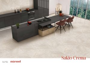 Azulejos de porcelana esmaltada antideslizante moderna de 600x1200mm SAKIO CREMA para villas, centros comerciales, escuelas y apartamentos - Product Image 3