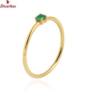 Bijoux fins de luxe plaqué argent 925 en argent Sterling vert Onyx pierre précieuse minimaliste bague de réglage pour fête unisexe - Product Image 2