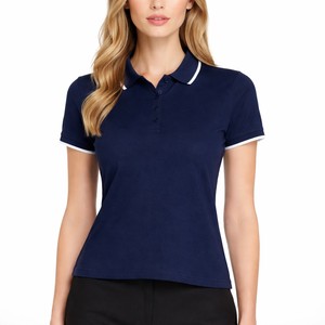 Polo en polyester pour femme 2026, personnalisable avec logo imprimé, respirant, tricoté, à manches courtes, décontracté, pour le golf, commande en gros - Product Image 3