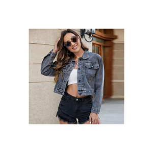 Chaquetas de mezclilla personalizadas con bordado en toda la chaqueta de mezclilla para mujer Chaquetas de mezclilla con bordado floral para hombre - Product Image 3