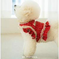 Veste d'hiver de luxe pour chien avec fausse fourrure et doublure en PU, collier pour chat, vêtements d'extérieur pour chien, accessoires de mariage