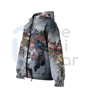 Veste d'hiver imperméable en nylon pour homme avec capuche Coupe-vent zippé pour le printemps Veste de service avec logo à l'avant - Product Image 3