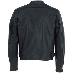 Veste pour homme Veste en cuir noir authentique pour homme Style motard classique avec fermeture éclair Coupe ajustée Vêtement de rue en cuir Veste pour homme - Product Image 3