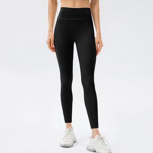 Leggings de yoga en maille tricotée pour femmes, taille haute, respirants, écologiques, antibactériens, longueur genou, service OEM, couleurs personnalisées, logo - Product Image 6