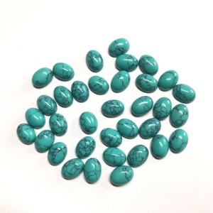 Cabochon ovale calibré 5x7mm certifié IGI qualité AAA turquoise synthétique pierre précieuse en vrac prix de gros pierre synthétique - Product Image 4