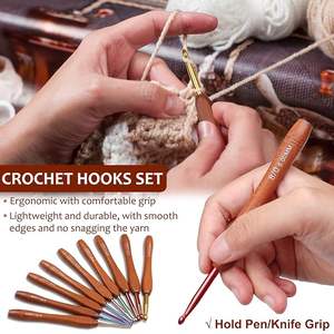 Aguja de ganchillo de madera recomendada para clases de ganchillo, aguja de ganchillo de madera económica con tacto premium a bajo costo - Product Image 5