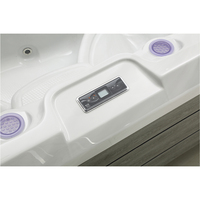 Bain à remous extérieur en acrylique au design moderne et traditionnel, mini spa pour 3 personnes avec fonction massage et bain à remous