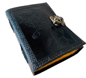 Hecho a mano hermoso dragón de fuego en relieve de cuero genuino diario organizador libro de notas para Collage libro de sombras libro de notas de poesía - Product Image 2