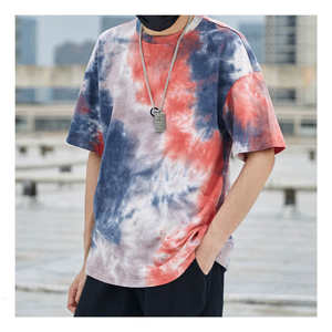 Camiseta de Dos Colores con Estampado Tie-Dye para Hombre, Ropa Casual de Calle, Camiseta/Romper Teñida - Product Image 2