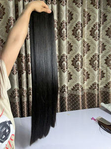 วิกผมถักจากผมจริงจากธรรมชาติ100% พร้อมหนังศีรษะเรียงตามแนวเดียวกันและมัดผมตรงคุณภาพสูงสีดำธรรมชาติ - Product Image 2