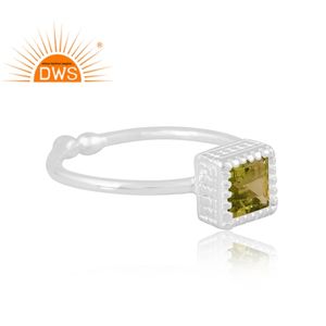 Anillo ajustable de piedras preciosas de peridoto Natural de plata de ley fina de la mejor calidad, joyería personalizada para mujer, regalo para ella - Product Image 2