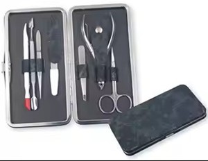 Coupe-ongles et pédicure professionnel de luxe en acier inoxydable 7 pièces Kit de manucure d'art OEM pour adultes bébés sac noir personnalisé - Product Image 3