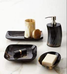 Ensemble de salle de bain classique en corne de buffle naturelle fait à la main, cinq pièces, avec des caractéristiques anti-poussière et faciles à nettoyer - Product Image 2