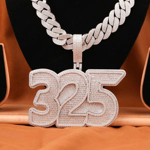 Moissanite ขนมปังฮิปฮอปและจี้เพชรกลมตัดเครื่องประดับงานแต่งงาน925เงินสเตอร์ลิง - Product Image 2