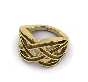 ขายส่งแหวนแบบกึ่งยึดแบบสร้างสรรค์เครื่องประดับชุบทองแบบบิดคุณภาพดีล่าสุดจากโรงงานผลิต - Product Image 5