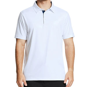 Camiseta de Golf de Punto Personalizable de Alta Calidad para Hombre, Tecnología de Secado Rápido, Manga Corta, Material de Spandex/Poliéster, Color Sólido - Product Image 1