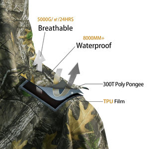 Traje de lluvia de camuflaje impermeable para hombre, equipo de lluvia ligero transpirable para senderismo y Camping - Product Image 2