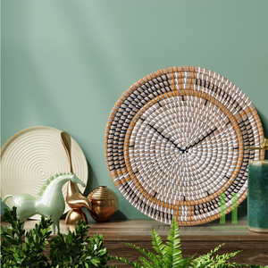 Nueva colección Seagrass Clock Decoración de pared Decoración colgante de pared ecológica Variedad de diseños Tamaño y diseño OEM de Vietnam - Product Image 3