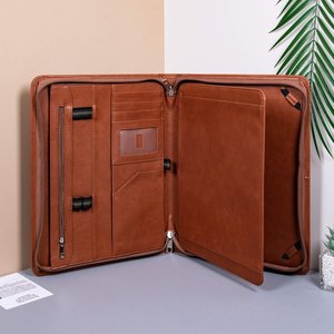 Conference Folder with NotepadLeather <b>A4</b> File Folder <b>Document</b> <b>Holder</b> for Business Meetings Office Supply LPF-0542 - Product Image 2