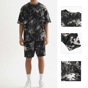 Conjunto de Camiseta y Pantalones Cortos de Verano de Algodón Puro Transpirable de Alta Calidad, Secado Rápido, Diseño Sólido, Ajuste Holgado, Casual para Hombres Adolescentes, Talla Grande - Product Image 4