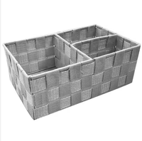 Offre spéciale Paniers de rangement empilables à couvercle en corde de papier de haute qualité bacs d'organisation tressés tissés pour petite maison