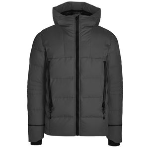 Veste matelassée à capuche rouge personnalisée pour hommes Manteau matelassé à bulles avec poches zippées - Product Image 5