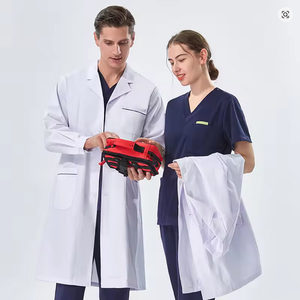 Customizable <b>White</b> Basic Lab <b>Coat</b> Regular Length for <b>Men</b> and Women as Hospital Uniforms - Product Image 5