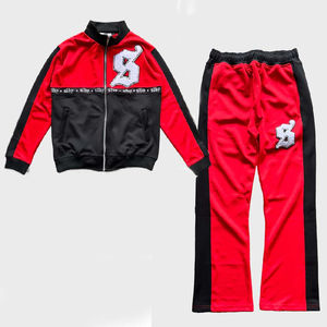 Gran oferta 100% poliéster hombres cremallera chándal con capucha soporte Chenille Patchwork personalizable bloques de colores-para invierno OEM - Product Image 4